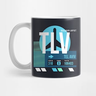 Tel Aviv (TLV) Airport Code Baggage Tag Mug